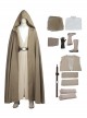 Star Wars The Last Jedi Halloween Cosplay Luke Skywalker Costume Khaki Cloak Full Set