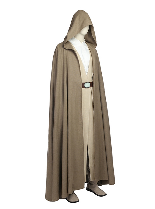 Star Wars The Last Jedi Halloween Cosplay Luke Skywalker Costume Khaki Cloak Full Set