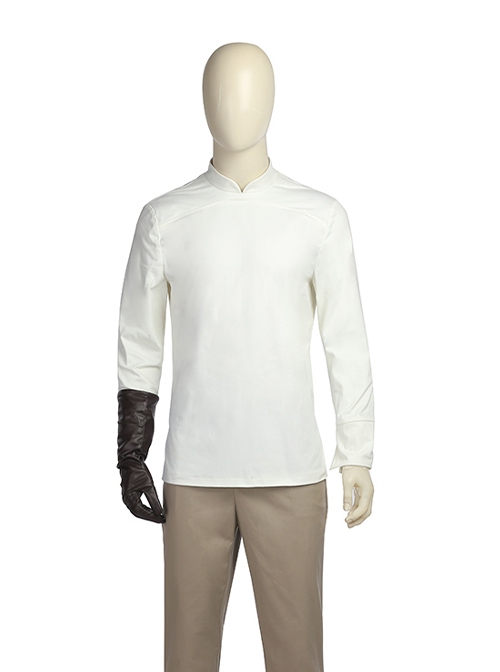 Star Wars The Last Jedi Luke Halloween Cosplay Skywalker Khaki Cloak Suit Costume White Bottoming Top