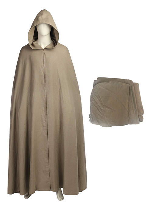 Star Wars The Last Jedi Halloween Cosplay Luke Skywalker Khaki Cloak Suit Costume Khaki Cloak