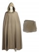 Star Wars The Last Jedi Halloween Cosplay Luke Skywalker Khaki Cloak Suit Costume Khaki Cloak