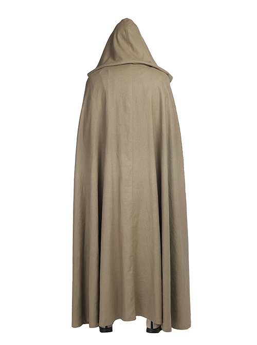 Star Wars The Last Jedi Halloween Cosplay Luke Skywalker Khaki Cloak Suit Costume Khaki Cloak