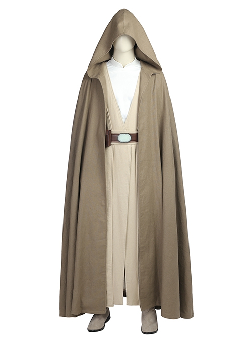 Star Wars The Last Jedi Halloween Cosplay Luke Skywalker Khaki Cloak Suit Costume Khaki Trousers