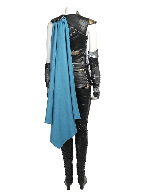 Thor Ragnarok Halloween Cosplay Valkyrie Black Battle Suit Costume Full Set