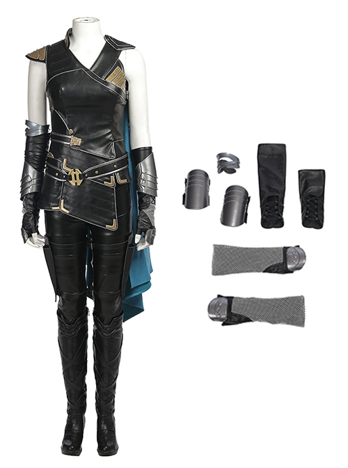 Thor Ragnarok Halloween Cosplay Valkyrie Black Battle Suit Accessories Gloves And Wrist Guards And Oversleeves