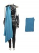 Thor Ragnarok Halloween Cosplay Valkyrie Black Battle Suit Costume Blue Cloak