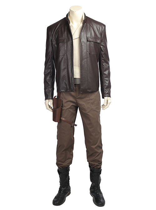 Star Wars The Last Jedi Halloween Cosplay Poe Dameron Costume Brown Jacket