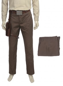 Star Wars The Last Jedi Halloween Cosplay Poe Dameron Costume Brown Trousers