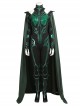 Thor Ragnarok Halloween Cosplay Death Goddess Hela Costume Green Cloak