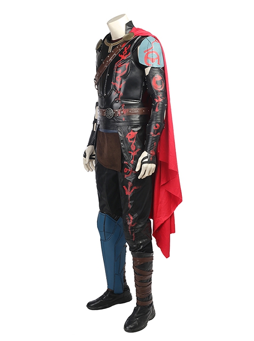 Thor Ragnarok Halloween Cosplay Thor Odinson Black Vest Battle Suit Costume Full Set