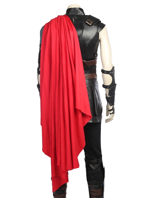 Thor Ragnarok Halloween Cosplay Thor Odinson Black Vest Battle Suit Costume Vest And Cloak And Shoulder Guard