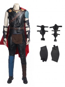 Thor Ragnarok Halloween Cosplay Thor Odinson Black Vest Battle Suit Accessories Black Wrist Guards