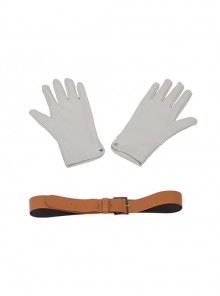 Japanese Anime Fullmetal Alchemist Halloween Cosplay Edward Elric Accessories Brown Waist Belt And White Gloves