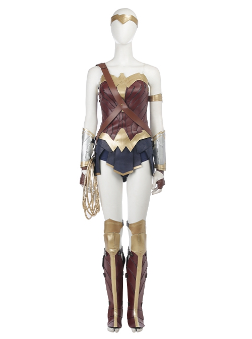 Justice League Halloween Cosplay Wonder Woman Diana Prince Upgraded Version Accessories Back Straps Components And Arm Guard With Rope