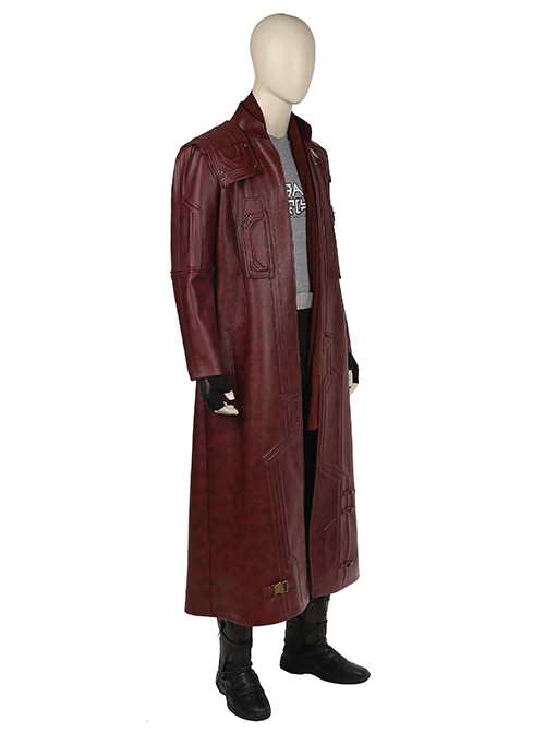 Guardians Of The Galaxy Vol 2 Halloween Cosplay Star-Lord Peter Jason Quill Costume Red Long Windbreaker Full Set