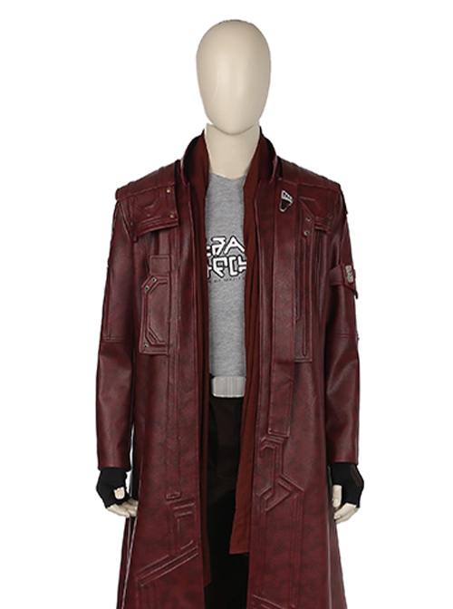 Guardians Of The Galaxy Vol 2 Halloween Cosplay Star-Lord Peter Jason Quill Red Long Windbreaker Suit Accessories Red Scarf