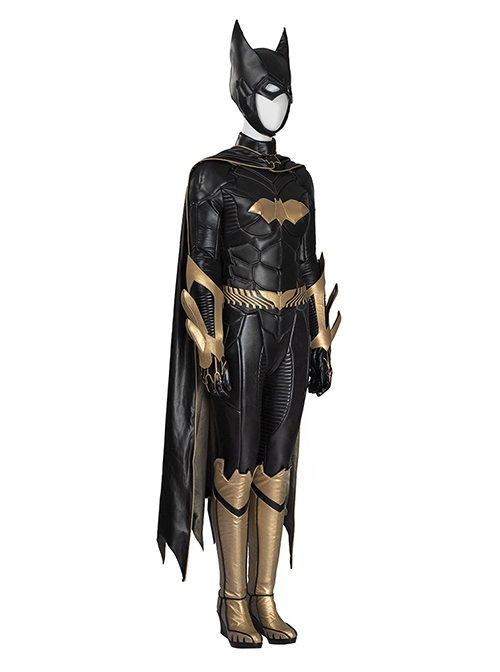 Game Batman Arkham Knight Halloween Cosplay Batgirl Black-golden Costume Full Set