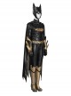 Game Batman Arkham Knight Halloween Cosplay Batgirl Black-golden Costume Full Set