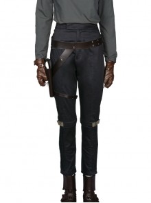 Rogue One A Star Wars Story Halloween Cosplay Jyn Erso Costume Dark Gray Trousers