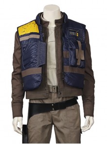 Rogue One A Star Wars Story Halloween Cosplay Cassian Andor Costume Navy Blue Vest