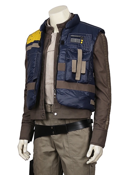 Rogue One A Star Wars Story Halloween Cosplay Cassian Andor Costume Navy Blue Vest