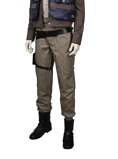 Rogue One A Star Wars Story Halloween Cosplay Cassian Andor Costume Brown Trousers