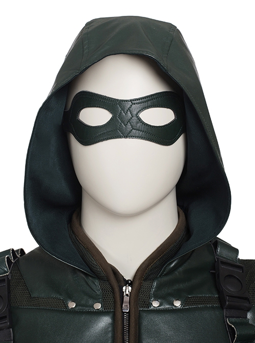 Arrow Season 5 Halloween Cosplay Oliver Queen Costume Green Leather Clothing Full Set Without Boots