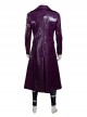 Suicide Squad Halloween Cosplay The Joker Costume Purple Leather Coat Full Set