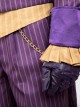 Game Batman Arkham Knight Halloween Cosplay The Joker Costume Purple Vertical Stripe Suit Full Set