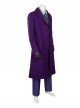 Batman The Dark Knight Halloween Cosplay The Joker Costume Purple Woolen Long Coat Set