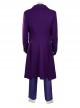 Batman The Dark Knight Halloween Cosplay The Joker Costume Purple Woolen Long Coat Set