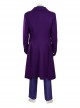 Batman The Dark Knight Halloween Cosplay The Joker Costume Purple Woolen Long Coat