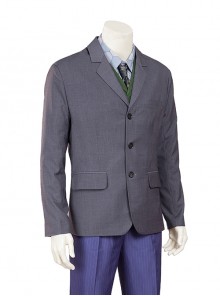 Batman The Dark Knight Halloween Cosplay The Joker Costume Gray Suit Jacket