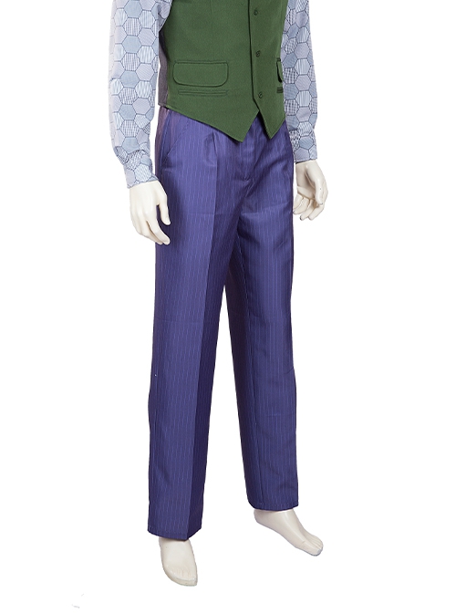 Batman The Dark Knight Halloween Cosplay The Joker Costume Purple Vertical Stripe Suit Trousers