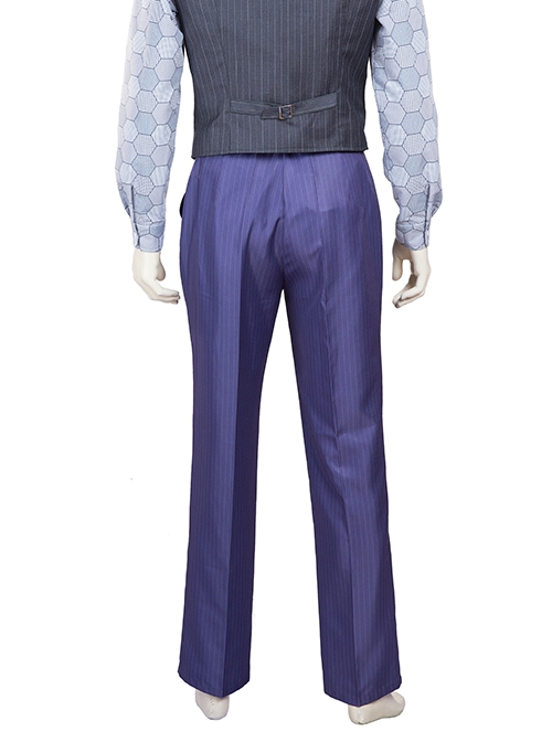 Batman The Dark Knight Halloween Cosplay The Joker Costume Purple Vertical Stripe Suit Trousers