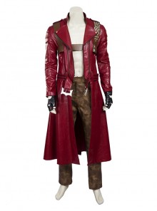 Devil May Cry 3 Halloween Cosplay Dante Costume Red Long Windbreaker Full Set