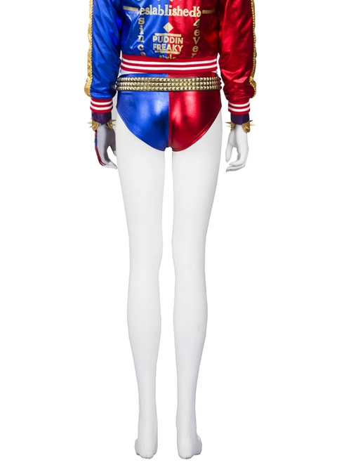 Suicide Squad Halloween Cosplay Harley Quinn Costume Red Blue Shorts