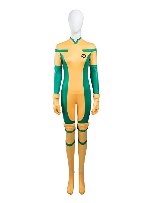 X-Men Halloween Cosplay Rogue Anna Marie Costume Bodysuit