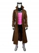 X-Men Halloween Cosplay Gambit Remy LeBeau Costume Brown Long Windbreaker Full Set