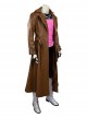 X-Men Halloween Cosplay Gambit Remy LeBeau Costume Brown Long Windbreaker Full Set