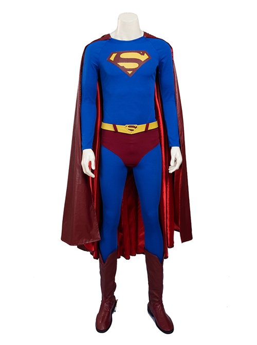 Superman Returns Halloween Cosplay Clark Kent Costume Bodysuit Full Set