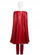 Supergirl Halloween Cosplay Kara Zor-El Costume Red Cloak