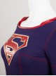 Supergirl Halloween Cosplay Kara Zor-El Costume Navy Blue Bodysuit