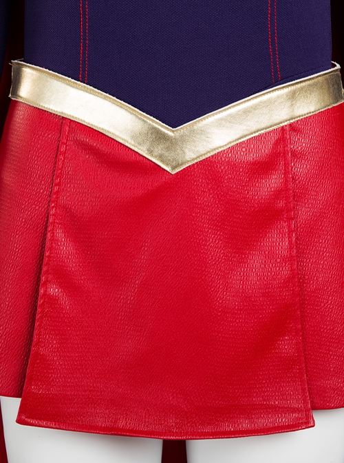 Supergirl Halloween Cosplay Kara Zor-El Costume Red Short Skirt