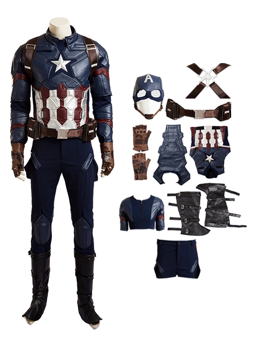 Captain America Civil War Halloween Cosplay Captain America Costume Upgraded Version Full Set