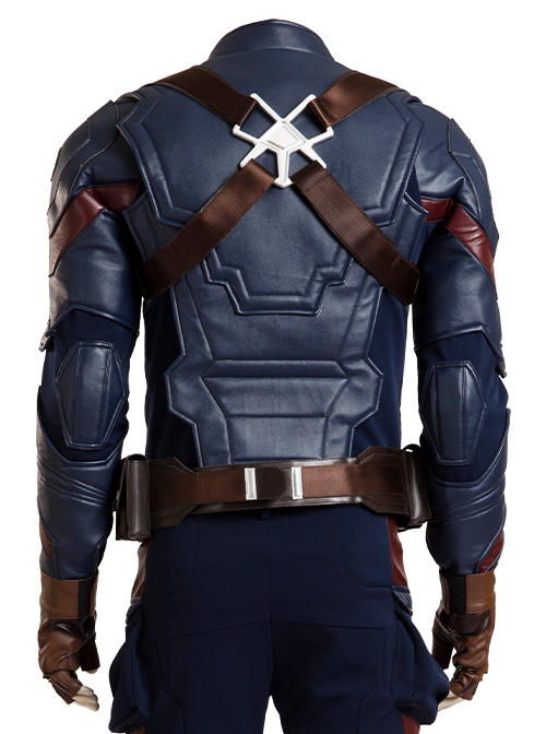 Captain America Civil War Halloween Cosplay Captain America Costume Upgraded Version Back Straps