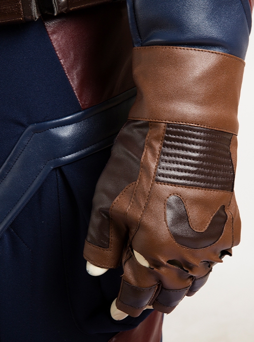 Captain America Civil War Halloween Cosplay Captain America Costume Upgraded Version Brown Gloves