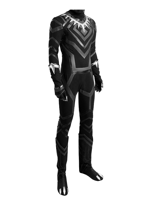 Captain America Civil War Halloween Cosplay Black Panther Bodysuit And Gloves