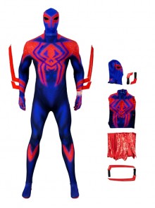 Spider-Man Across The Spider-Verse Halloween Cosplay Spider-Man 2099 Cloak Version Costume Bodysuit Full Set