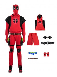 Movie Deadpool & Wolverine Halloween Cosplay Deadpool Aldult Hoodie Costume Set Without Helmet And Shoes